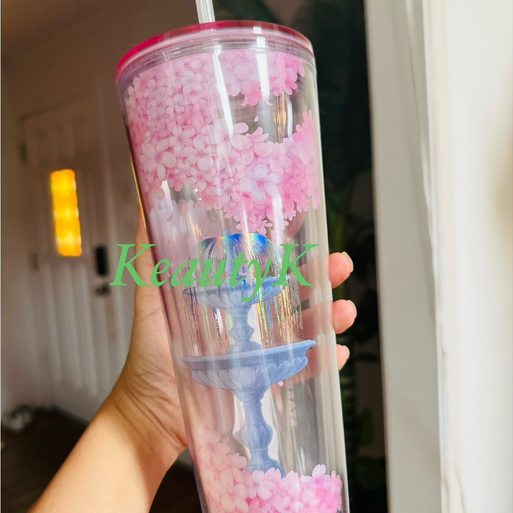 Starbucks cherry blossom Sakura cold cup venti Secret Eden 24 oz